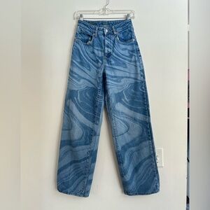 Wild Fable Highest Rise Baggy Jean swirl print size 00 *flawed* small stain